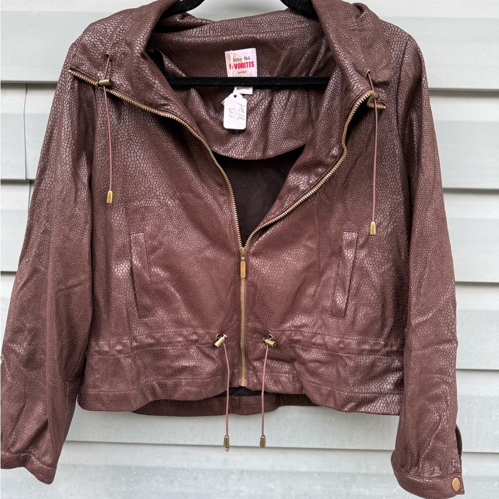 Ruby Rd. Chocolate Leather Jacket - image 1